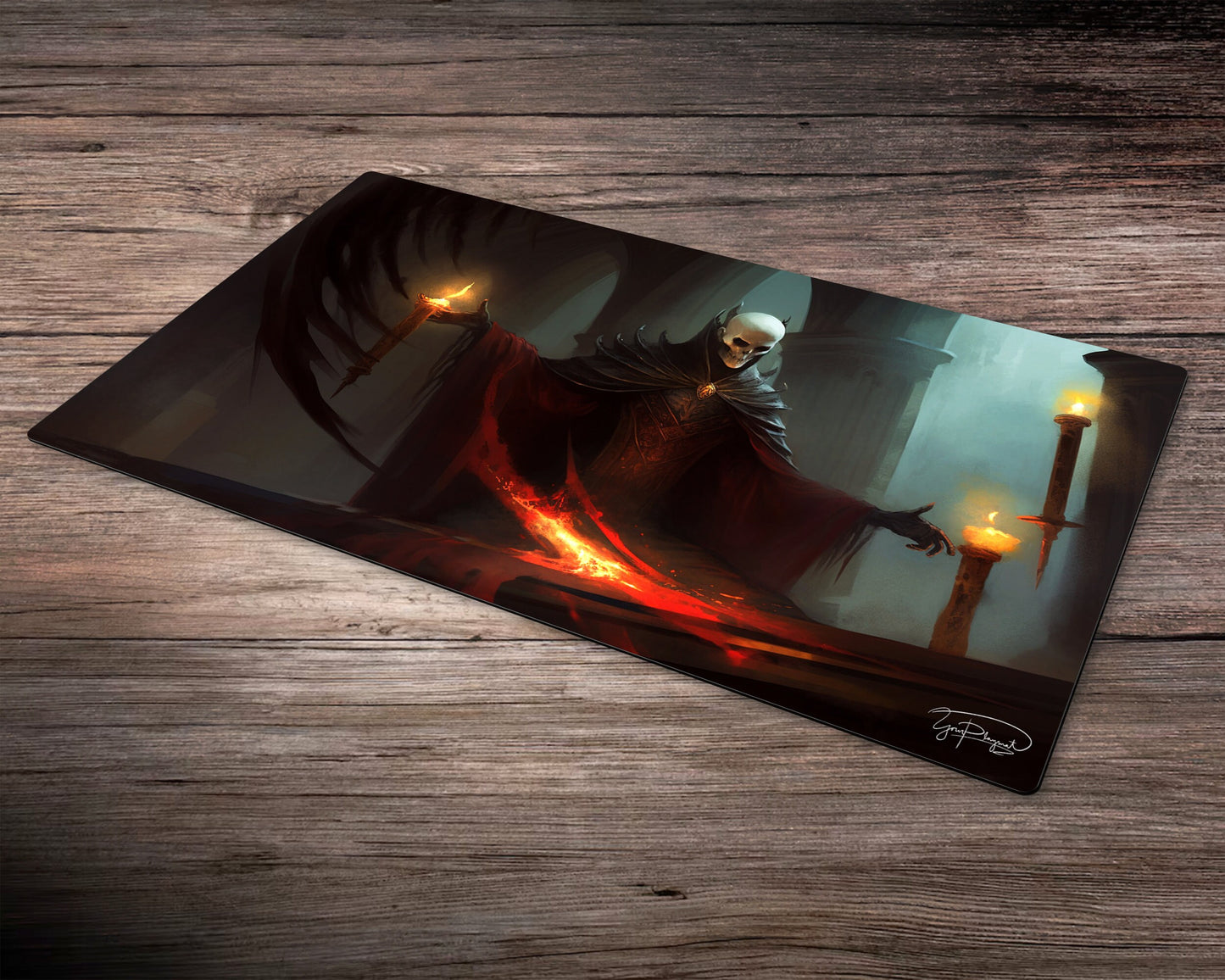 Candlelit Demon  - MTG Spielmatte - 24 x 14 inches - MTG Geschenke - MTG Zubehör - Magie Tischmatte
