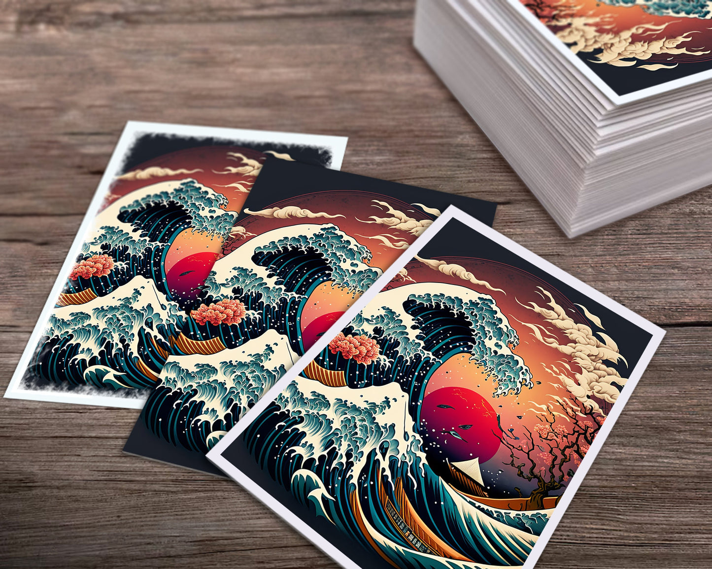 Japanese Big Wave -MTG Card Sleeves - 60/100/120 - TCG Card Sleeve Set - Commander Sleeves - Magic the Gathering Gifts