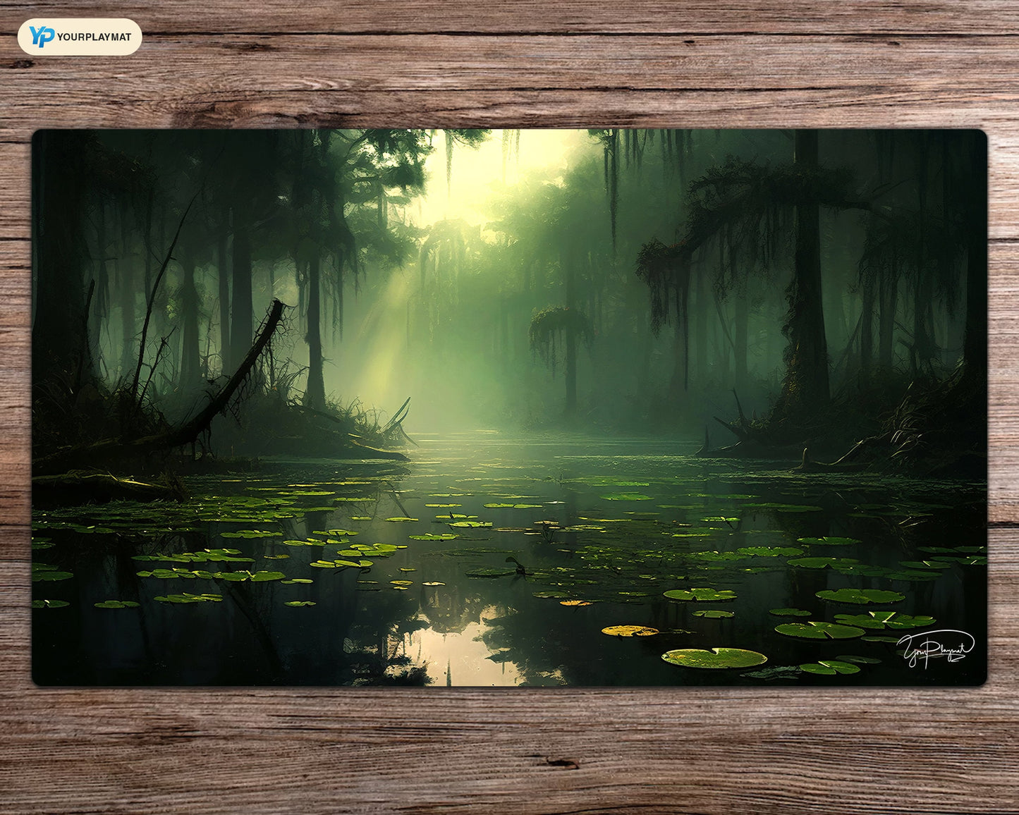 Sunlight Bayou - MTG Spielmatte - 24 x 14 inches - MTG Geschenke - MTG Zubehör - Magie Tischmatte - Stitched Playmat